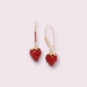 Betsey Johnson Red Strawberry Dangle Earrings